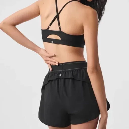 Thin section sports quick-drying yoga shorts summer women's fitness training running badminton high-waisted half trousers skirt - Image 3