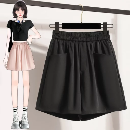 Women's Casual High Waist Outdoor Loose Fit Summer Shorts Pants Thin Style A- Line Casual Wide Leg Pants Lightweight Comfortable - Image 4
