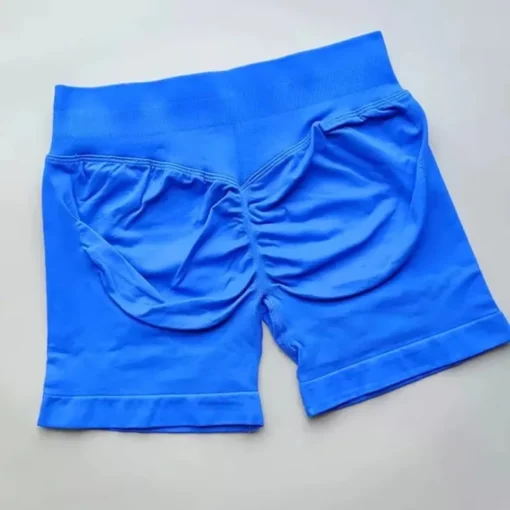 Women Fitness High Waist Shorts Ribbed Waist Seamless Scrunch Workout Gym Shorts Hight Stretch Running Fashion Yoga Shorts - Image 3