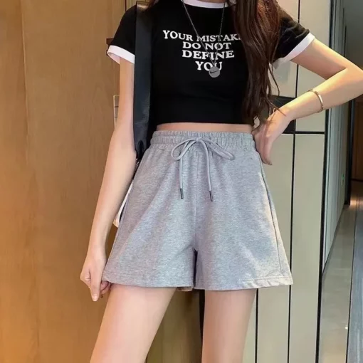 New Casual Women's Shorts A-line High Waist Short Chic Office Lady Shorts With Belted Vintage Female Trousers Spring Summer - Image 2