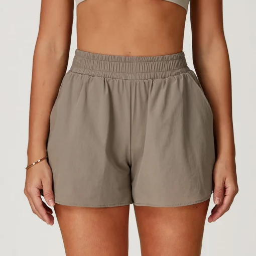 Summer Casual Sport Shorts Women's Yoga Shorts with Pockets Breathable Sweat Women's High Waist Short Pant Outdoor Jogger Shorts - Image 2