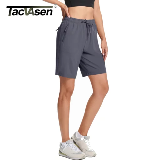 TACVASEN Lightweight Hiking Shorts Womens Quick Dry Waterproof Short 3 Zipper Pockets Outdoor Tennis Cargo Workout Summer Shorts - Image 5