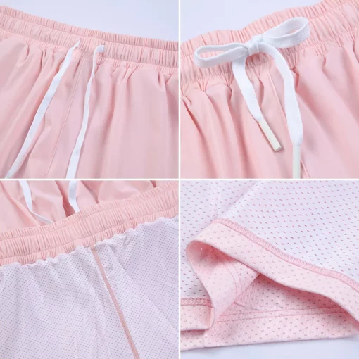 Woman Yoga Short Pants Running Fitness Outdoor Sport Double-layer Yoga Shorts Pants Quick Dry Breathable Stretch Fitness Running - Image 5