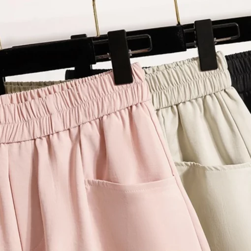 Women's Casual High Waist Outdoor Loose Fit Summer Shorts Pants Thin Style A- Line Casual Wide Leg Pants Lightweight Comfortable - Image 6