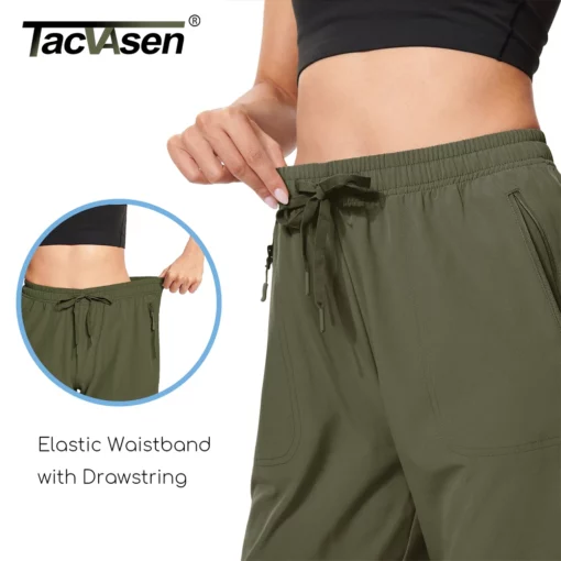 TACVASEN Lightweight Hiking Shorts Womens Quick Dry Waterproof Short 3 Zipper Pockets Outdoor Tennis Cargo Workout Summer Shorts - Image 8