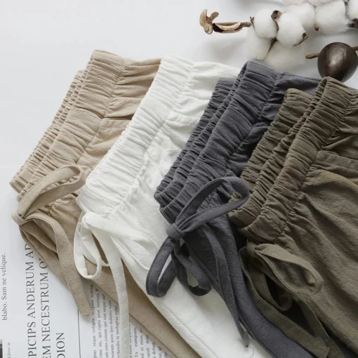 Summer Women Cotton Linen Shorts High Waist Shorts Short Pants Women Fashion Casual Sports Shorts Female S-3XL - Image 7