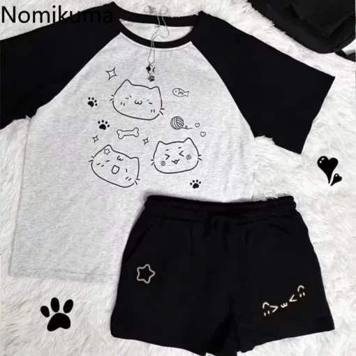 Cotton Shorts Women Print Cute Pantalones Cortos De Mujer 2025 New Bottoms Casual Fashion Elastic Waist Summer Wide Leg Pants - Image 2