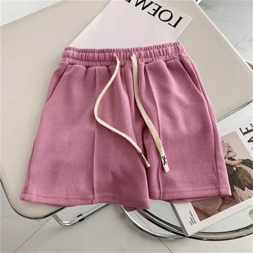 Casual Solid Loose Shorts For Women 2025 Summer Retro Korean High Waist Short Trousers Female Chic Streetwear Basic Sport Pants - Image 3
