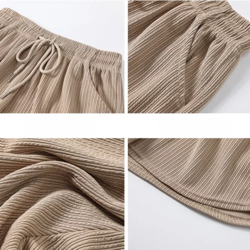 Women Sports Five Quarter Pants High Waist Ice Silk Shorts Summer Thin A-Line Wide Leg Hot Pants Casual Versatile Loose Shorts - Image 11
