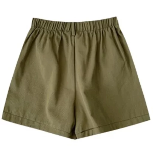 Women's Summer Loose Fit Elastic Waist Casual Sports Shorts High Waist Wide Leg Short Pants Korean Style Solid Color Half Pants - Image 6