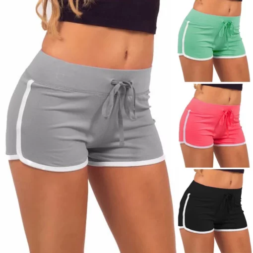 Casual Sexy Fitness Shorts Fashion Drawstring Running Shorts Stretch Sports Womens Clothes Gym Female Yoga Pants Sportswear