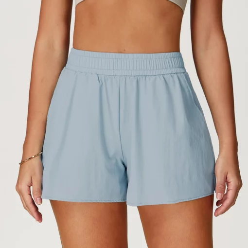 Summer Casual Sport Shorts Women's Yoga Shorts with Pockets Breathable Sweat Women's High Waist Short Pant Outdoor Jogger Shorts