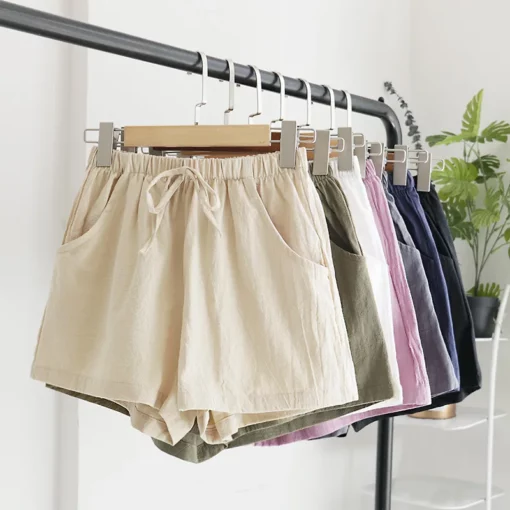 Summer Women Cotton Linen Shorts High Waist Shorts Short Pants Women Fashion Casual Sports Shorts Female S-3XL - Image 2