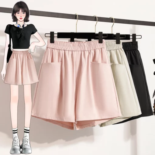 Women's Casual High Waist Outdoor Loose Fit Summer Shorts Pants Thin Style A- Line Casual Wide Leg Pants Lightweight Comfortable