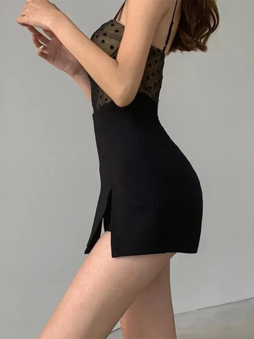 Sexy Split Shorts Skirt Women'S Office Ladies 4xl Suit Skirt Summer New Black Mini A-Line Pants Skirt High Waist Wide Leg Shorts - Image 7