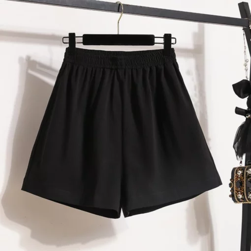 2025 High Waist Sporty Shorts Women's New Style Loose Fit Casual Wide Leg Shorts Solid Color Pocket Elastic Waist Short Pants - Image 8