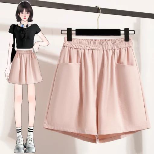Women's Casual High Waist Outdoor Loose Fit Summer Shorts Pants Thin Style A- Line Casual Wide Leg Pants Lightweight Comfortable - Image 3