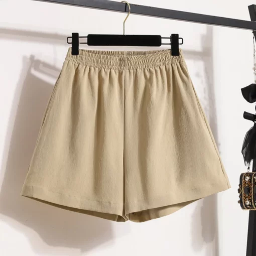 2025 High Waist Sporty Shorts Women's New Style Loose Fit Casual Wide Leg Shorts Solid Color Pocket Elastic Waist Short Pants - Image 6