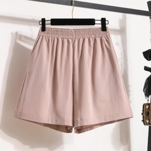 2025 High Waist Sporty Shorts Women's New Style Loose Fit Casual Wide Leg Shorts Solid Color Pocket Elastic Waist Short Pants - Image 2