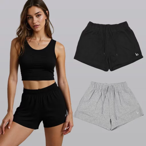 Summer New Comfortable Cotton Drawstring Shorts Women's Yoga Shorts outdoor Recreational Running Sports Fitness Training Shorts