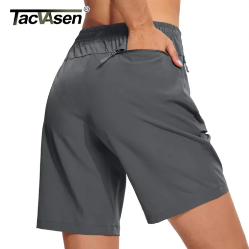 TACVASEN Lightweight Hiking Shorts Womens Quick Dry Waterproof Short 3 Zipper Pockets Outdoor Tennis Cargo Workout Summer Shorts - Image 2