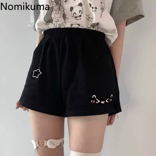 Cotton Shorts Women Print Cute Pantalones Cortos De Mujer 2025 New Bottoms Casual Fashion Elastic Waist Summer Wide Leg Pants - Image 4