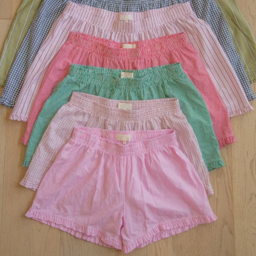 Boxers for Women Y2K Aesthetic Elastic Waist Striped Plaid Print Pajama Shorts Teen Girls Summer Cute Lounge Bottoms Sleepwear