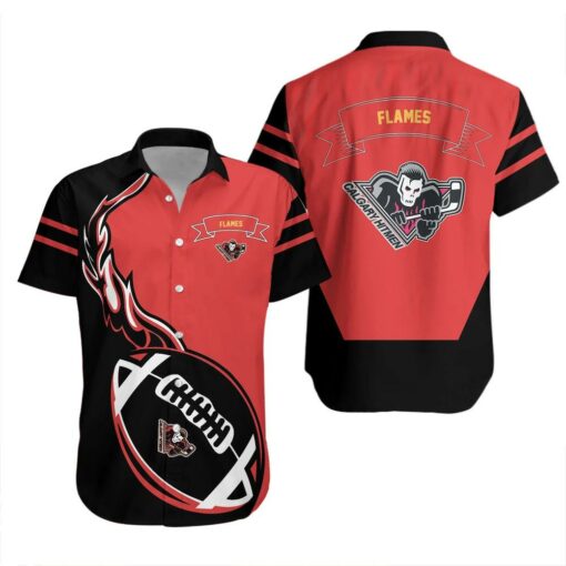 Calgary Flames Gridiron Blaze Summer Hawaiian Shirt