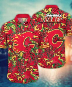 Calgary Flames Jungle Berry Summer Hawaiian Shirt