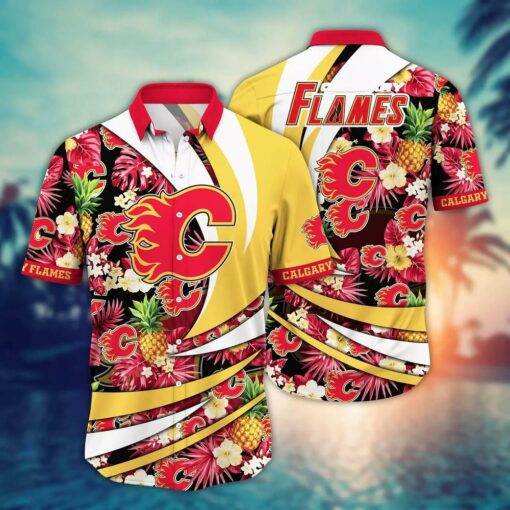 Calgary Flames Pineapple Paradise Summer Hawaiian Shirt