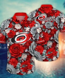Carolina Hurricanes Floral Elegance Summer Hawaiian Shirt