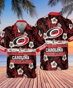 Carolina Hurricanes Floral Sunset Summer Hawaiian Shirt