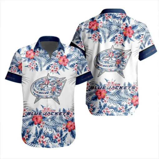 Columbus Blue Jackets Floral Breeze Summer Hawaiian Shirt