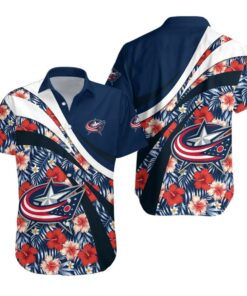 Columbus Blue Jackets Floral Power Summer Hawaiian Shirt