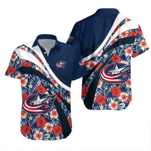 Columbus Blue Jackets Floral Power Summer Hawaiian Shirt