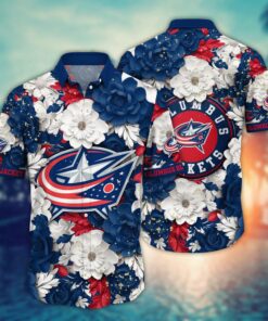 Columbus Blue Jackets Garden of Glory Summer Hawaiian Shirt