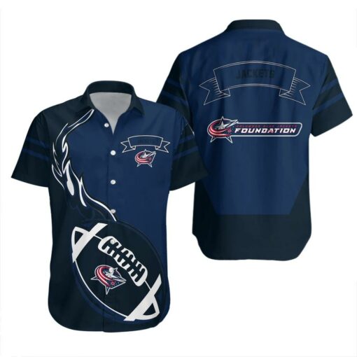 Columbus Blue Jackets Gridiron Fury Summer Hawaiian Shirt