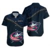 Columbus Blue Jackets Tribal Waves Summer Hawaiian Shirt