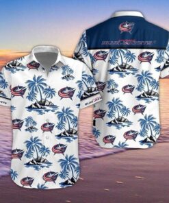 Columbus Blue Jackets Tropical Paradise Summer Hawaiian Shirt