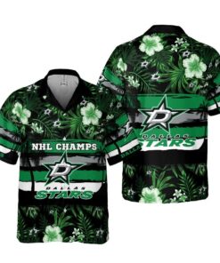 Dallas Stars Champions Floral Summer Hawaiian Shirt