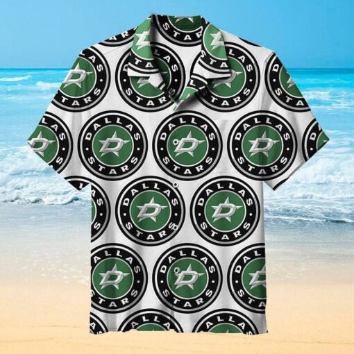 Dallas Stars Circular Emblem Summer Hawaiian Shirt