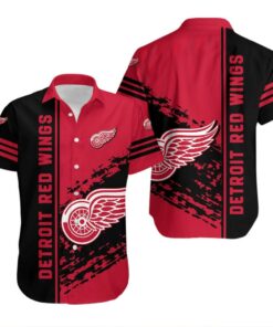 Detroit Red Wings Bold Stripe Summer Hawaiian Shirt
