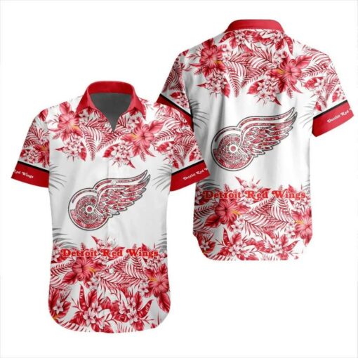 Detroit Red Wings Floral Elegance Summer Hawaiian Shirt