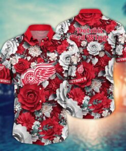 Detroit Red Wings Floral Majesty Summer Hawaiian Shirt