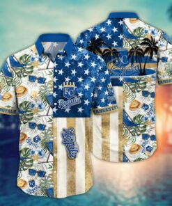Kansas City Royals Stars & Stripes Beach Summer Hawaiian Shirt
