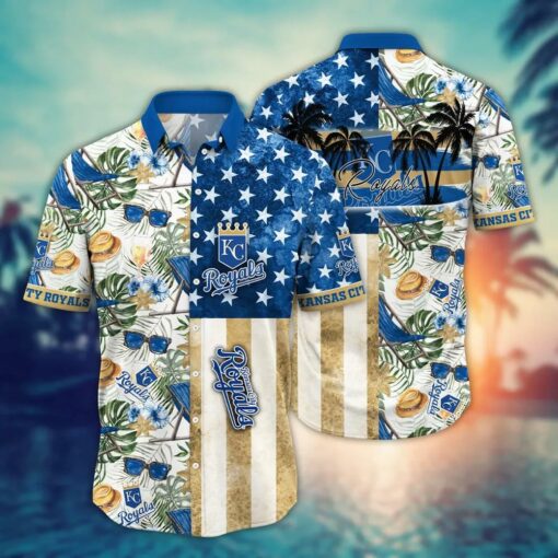 Kansas City Royals Stars & Stripes Beach Summer Hawaiian Shirt