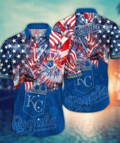 Kansas City Royals Stars & Stripes Fireworks Summer Hawaiian Shirt