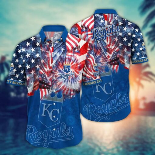 Kansas City Royals Stars & Stripes Fireworks Summer Hawaiian Shirt