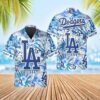 Los Angeles Dodgers Big Logo Floral Summer Hawaiian Shirt