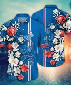 Los Angeles Dodgers Elegant Floral Burst Summer Hawaiian Shirt